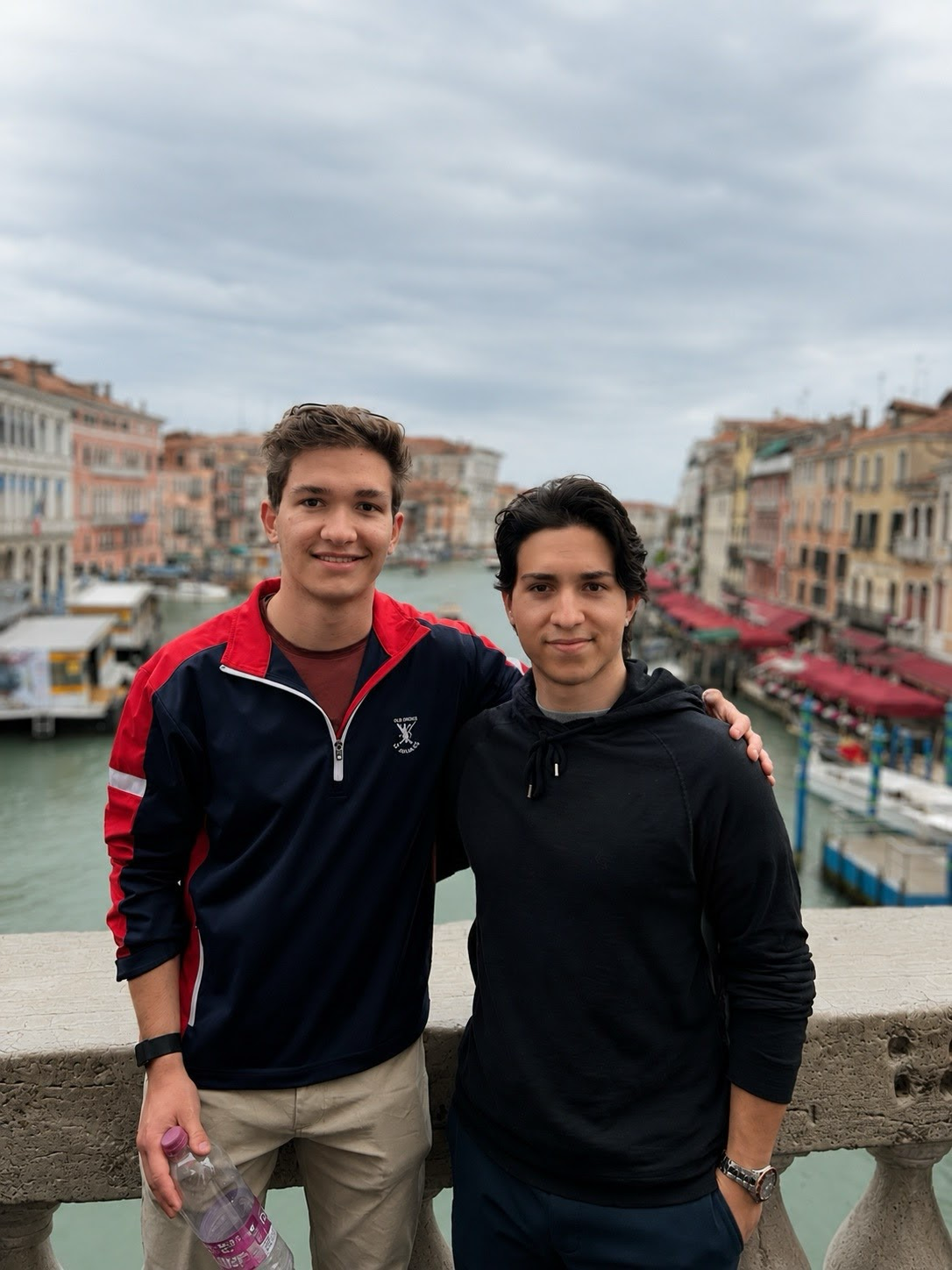 Max and Luke Weir on the Grand Canal, Venice